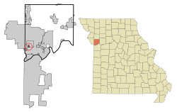 Location of Oakwood, Missouri