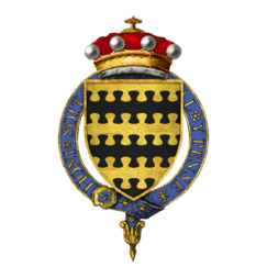 Coat of arms of Sir William Blount, 4th Baron Mountjoy, KG