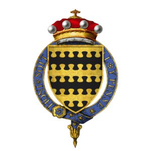 Coat of arms of Sir William Blount, 4th Baron Mountjoy, KG