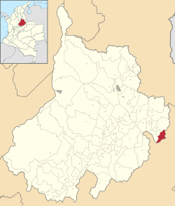 Location of the municipality and town of Macaravita in the Santander  Department of Colombia.