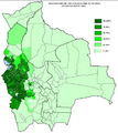 Distribucion de los aymaras por municipios (censo nacional 2001)