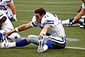 Drew Bledsoe stretching