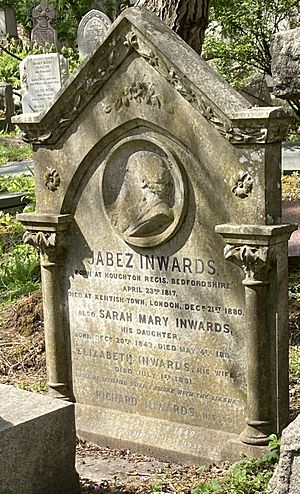 Family grave of Jabez Inwards on the east side of Highgate Cemetery