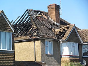 Fire-damaged house in Highfield Road (geograph 4659111)