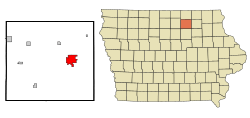 Location of Charles City, Iowa