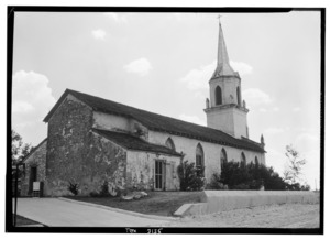 Historic American Buildings Survey, W. Eugene George, Jr., Photographer September, 1961 VIEW FROM NORTHEAST. - Church of our Lady of Refuge of Sinners, North end of Main Plaza on HABS TEX,214-ROMA,4-5