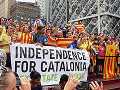 Holding Hands for Catalan Independence NYC 2