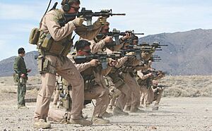 MARSOC are shooting with M4 at Washoe Coutny Reginal Shooting Facility