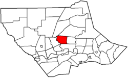 Map of Lycoming County, Pennsylvania highlighting Hepburn Township