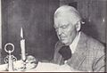 Mihail Sadoveanu old at his desk
