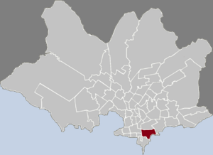 Location of Pocitos in Montevideo