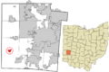 Montgomery County Ohio incorporated and unincorporated areas Farmersville highlighted
