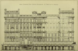 New Post Office Building - St Martin's Le Grand - London - line drawing