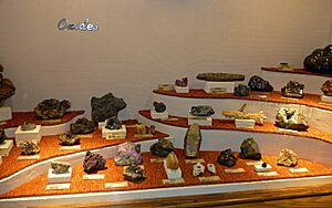 Oxide mineral exhibit, Museum of Geology, South Dakota