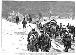 Paso de un convoy por el alto de Urquiola, de Pellicer