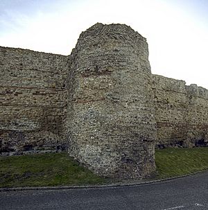 Pevensey Castle east wall