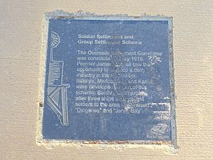 Plaque about the Soldier Settlement and Group Settlement Scheme
