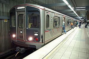 Purple Line train on Wilshire-Western line