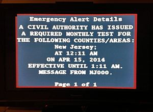Required Monthly Test of Emergency Alert System in New Jersey