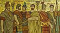 Roman generals and emperors closeup in the frieze of the Great Hall of the National Galleries Scotland by William Brassey Hole 1897