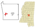 Scott County Mississippi Incorporated and Unincorporated areas Morton Highlighted