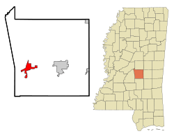 Location of Morton, Mississippi