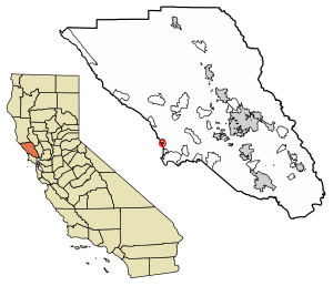 Location of Carmet in Sonoma County, California.