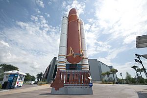 Space shuttle stack at KSC