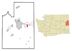 Location of the CDP of Veradale, Washington at the 2000 Census