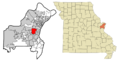 St. Louis County Missouri Incorporated and Unincorporated areas Ladue Highlighted
