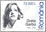 Postage stamp with a portrait of Garbo