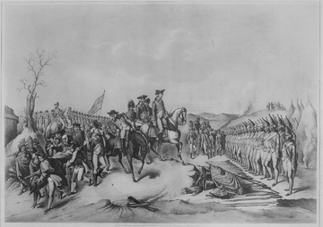 Surrender of the Hessian Troops to General Washington, after The Battle of Trenton. December 1776. Copy of lithograph, 1 - NARA - 532880