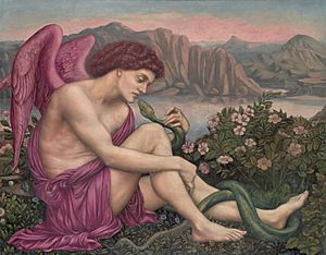 The angel with the serpent, by Evelyn de Morgan