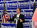 U.S. Senator from Kansas Sam Brownback officially opened his GOP presidential candidacy' Iowa campaign headquarters in West Des Moines, IA