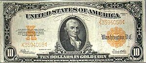 US $10 1907 Gold Certificate