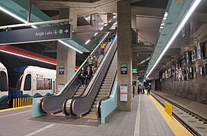 U District Station - platform escalators on media preview day - 02