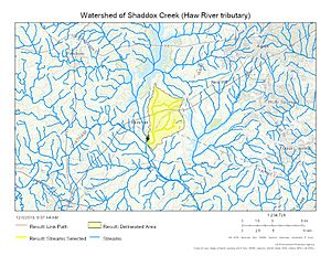 Watershed of Shaddox Creek (Haw River tributary)