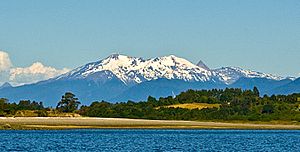 Yate volcano seen from huar island chile x region