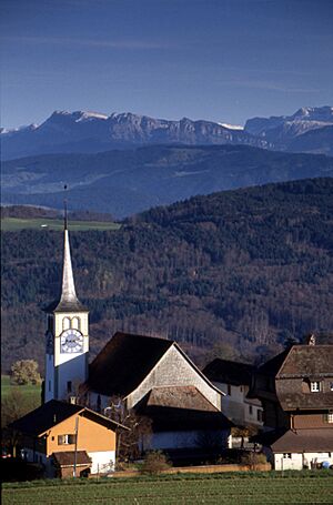 Zimmerwald Stimmungsbild mit Kirche