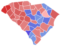 2020 United States Senate election in South Carolina results map by county.svg