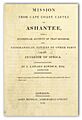 BODWICH(1819) Mission from Cape Coast Castle to Ashantee