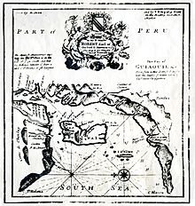 Bahía de Guayaquil según el pirata John Clipperton y dedicado al Conde Robert de Oxford - AHG