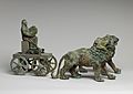 Bronze statuette of Cybele on a cart drawn by lions MET DP307791