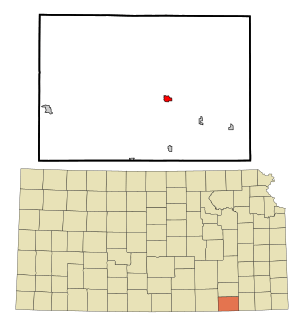 Location within Chautauqua County and Kansas
