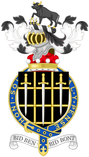 Coat of Arms of John, Baron Morris of Aberavon.svg