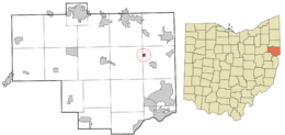 Location of Rogers in Columbiana County, Ohio.