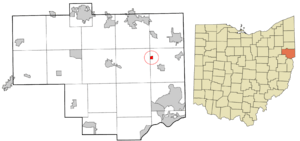 Location of Rogers in Columbiana County and in the State of Ohio