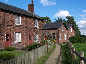 Cottages and path, Styal village - geograph.org.uk - 416390