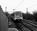 DLR train at Debdale Park Manchester