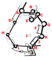 Denbigh Castle plan, labelled